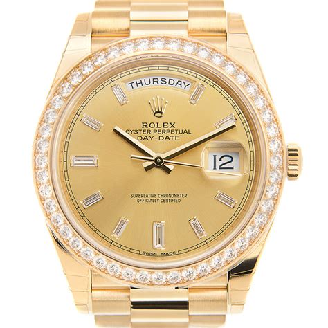 rolex oyster day date champagne dial|rolex day date 40 18 ct.